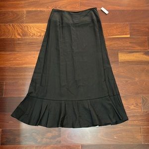 NWT Talbots Black Linen Skirt 10